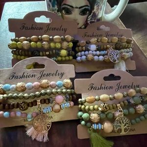 Lot of 4- Bohemian Style Stackable Bracelet